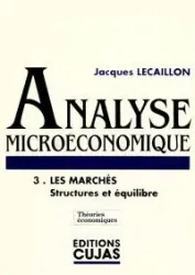 Analyse microéconomique : cours et exercices d'application. 3 Les marchés: structures et équilibre